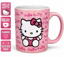 Hello Kitty Pink Coffee Mug 20 oz Sanrio Glit...