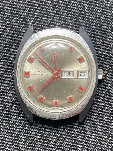 Vintage Timex Day Date Mechanical Watch Copper Dial Parts Repair