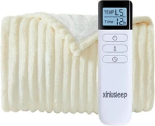 Heated Blanket Electric Blanket 50"x60", Soft Flannel Sherpa Electric Throw with