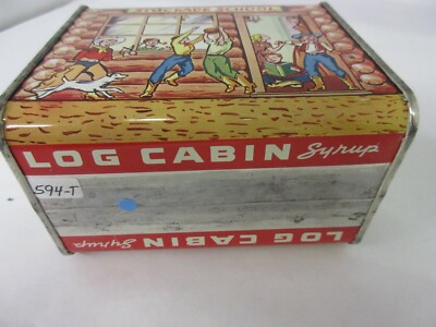 VINTAGE TOWLE'S LOG CABIN SYRUP STOCKADE SCHOOL TIN LITHO 594-T