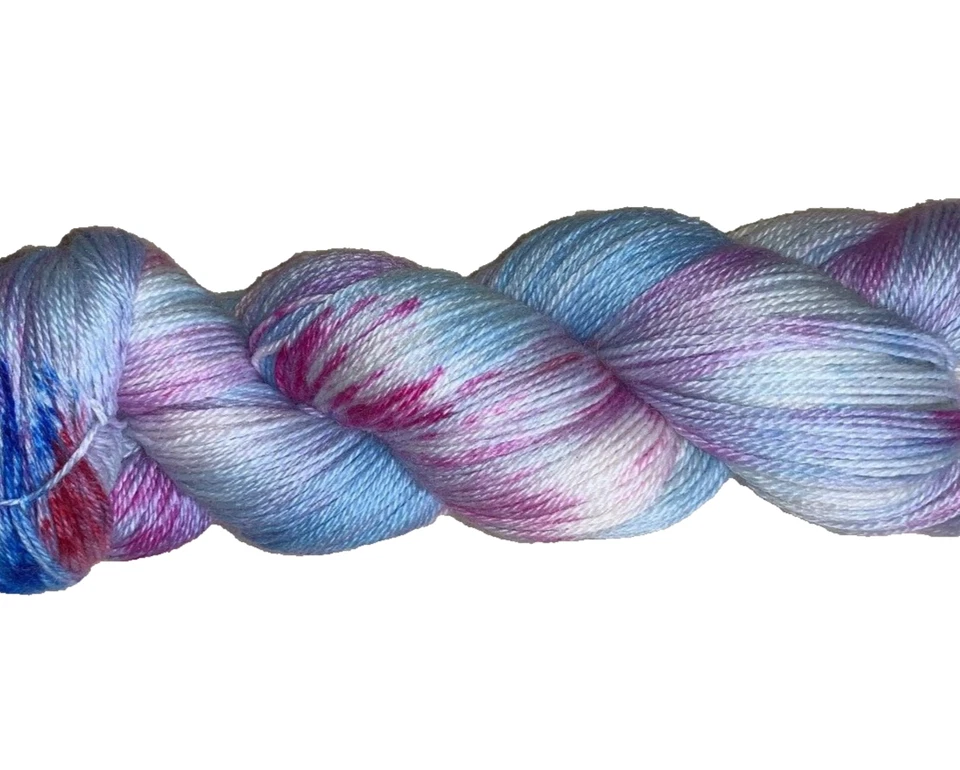 100 g ALPAKA 70%-SEIDE-CASHMERE - DREAM-Garn - Handgefärbt *BLUEBERRY* - Bild 3 von 3