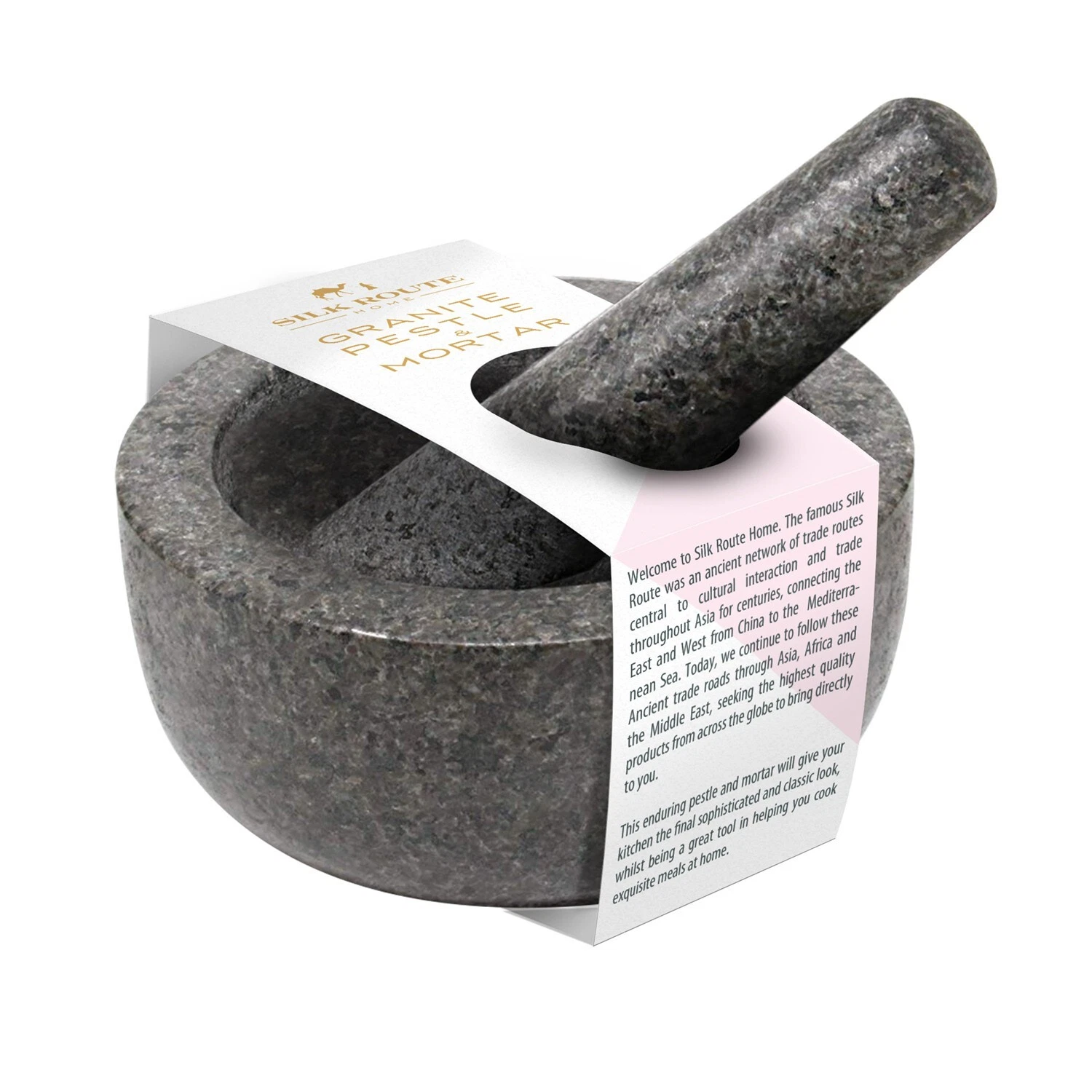 Pestle and Mortar Set Granite Stone Spice & Herb Crusher by Silk Route Home
Opens in a new window or