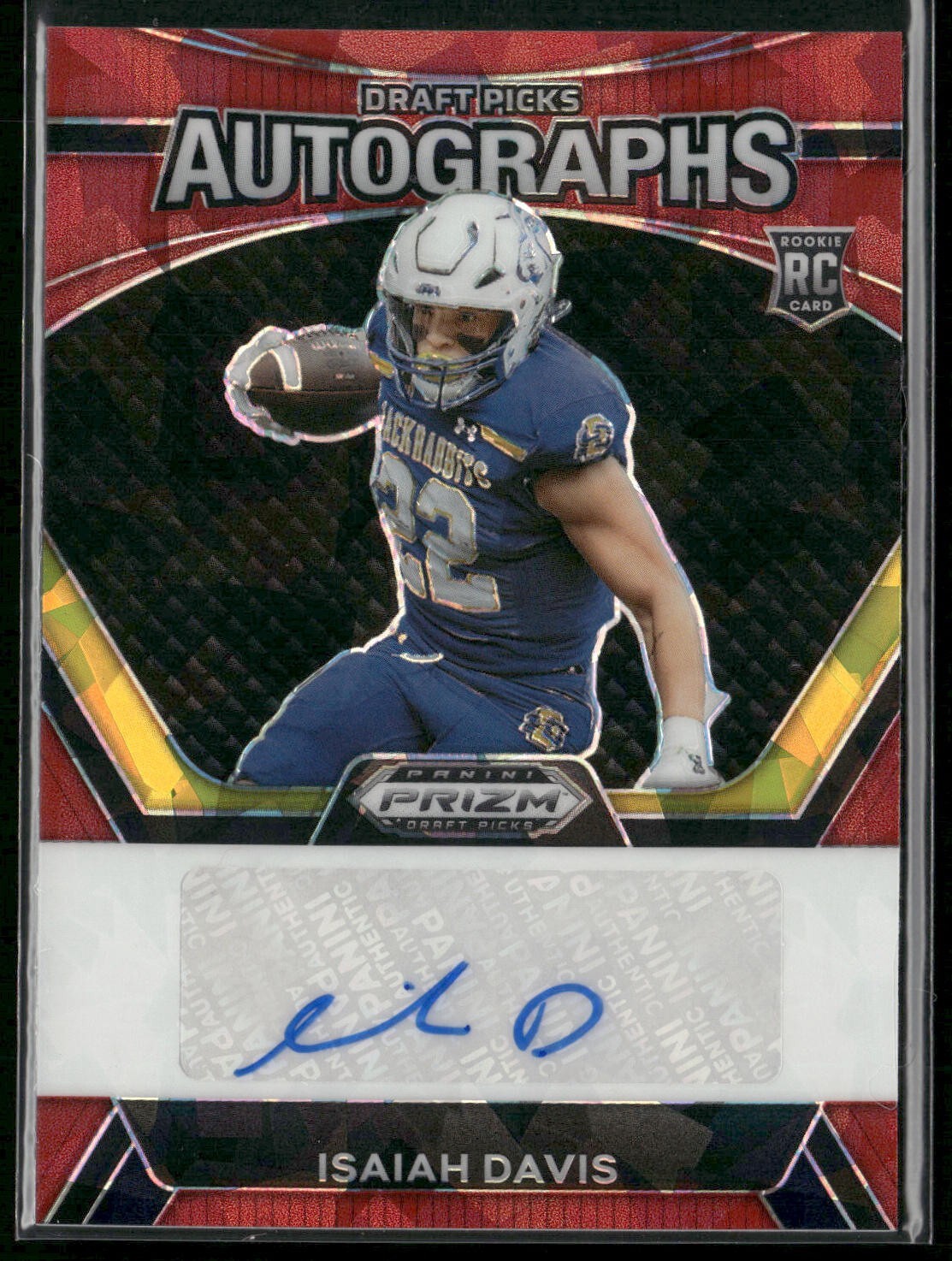 2024 Panini Prizm Draft Picks Isaiah Davis Pick Auto Red RC #/199