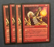MTG 4X MIRAGE RECKLESS EMBERMAGE NM MAGIC THE GATHERING RARE CREATURE ENGLISH