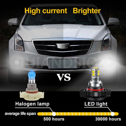 2pcs PY24W P12V E4 3030 10 SMD LED Car Fog Light DRL Bulb White for Audi Bens - Picture 8 of 9