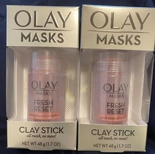 OLAY Masks. Clay Stick, Fresh Reset, Pink Mineral Complex 1.7OZ