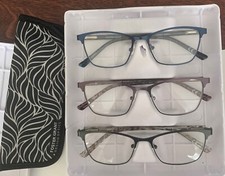 Design Optics by Foster Grant Women's Fashion Reading metal Glasses 3PK 1.25