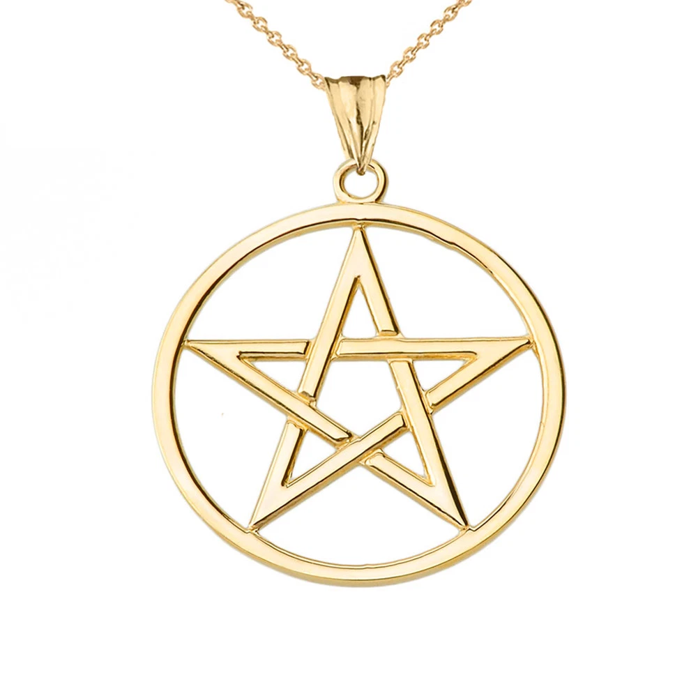 Solid gold on sale pentagram pendant