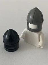 LEGO Part 3896 (1pc) Minifigure, Headgear Helmet Castle With Chin Guard