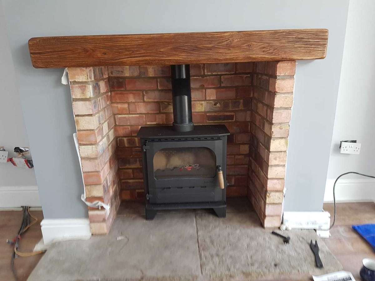 Fully installed Log Burner Newburn 2022 ECO Flue Liner Wood Burner Read  Descp | eBay