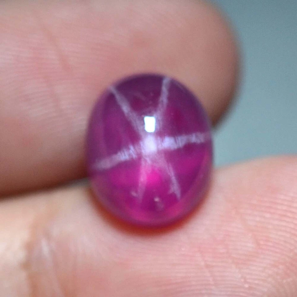 9.55 Ct 12.6x10.2 MM Pink Red Ruby Star Sapphire 6 Rays Lab Corundum RRS8721 - Image 4 of 4
