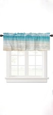 Beach Window Valances - Tropical Ocean Valance for Window - Blue Sky Sea Island