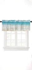 Beach Window Valances - Tropical Ocean Valance for Window - Blue Sky Sea Island