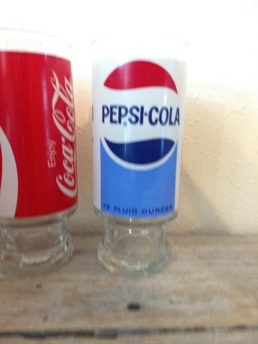 Vintage Set Of 4 Coca-Cola, Pepsi, 7 UP 12oz Pedestal Footed Glasses Beautiful - Picture 15 of 16