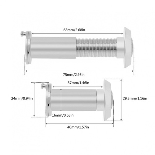 200-degree Door Viewer with Heavy Duty Privacy Cover for 1-1/2" to 2-3/8" Doors - Picture 2 of 9