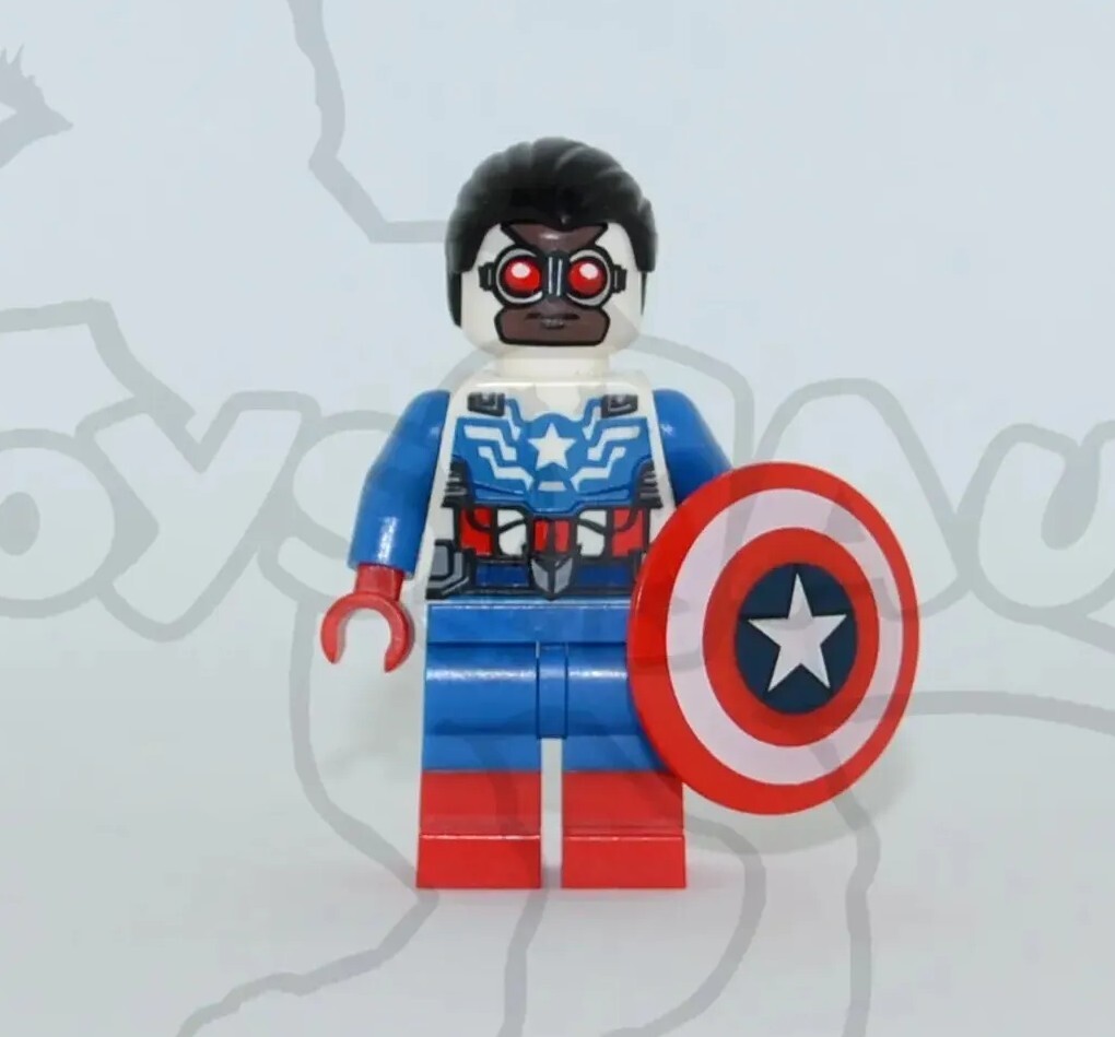 Sam Wilson CAPTAIN AMERICA Custom Pad Printed Minifigure MARVEL Comics Avengers