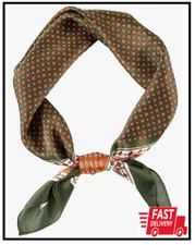 Cowboy Neckerchief for Men 27 Inch Silk Neck Bandana Retro Rock Head Scarf fo...