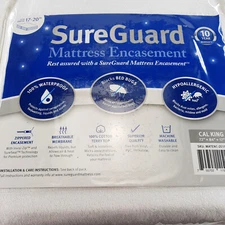 SureGuard Mattress Encasement Cal King (17-20 in. Deep) 100% Waterproof Full Zip
