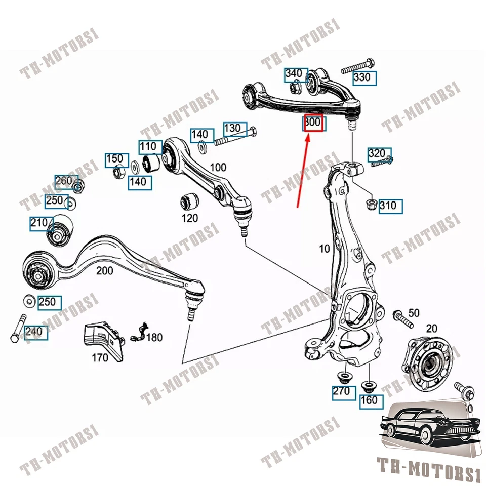 Brazos de control superiores delanteros L&R LEMQUIRE para Mercedes Benz Clase S W222 2014-2020 Foto 2 de 4