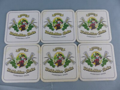 Lot de 6 SOUS BOCK FOREST CASTLE BRÄU BAYERN beer mats beer felt beer lid D68