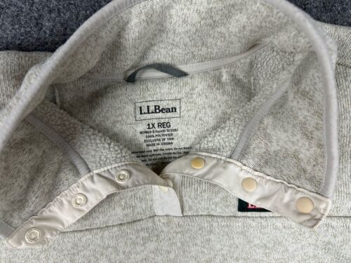 LL Bean Women’s 1/4 Snap Fleece Sweater Pullover Jacket Pockets L/S 503357 Sz 1X - Picture 2 of 9