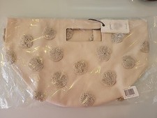 PEHR Tidy Up Canvas Bag,Beige Cotton Pom Pom Pint Collection, 2 Handle Carry