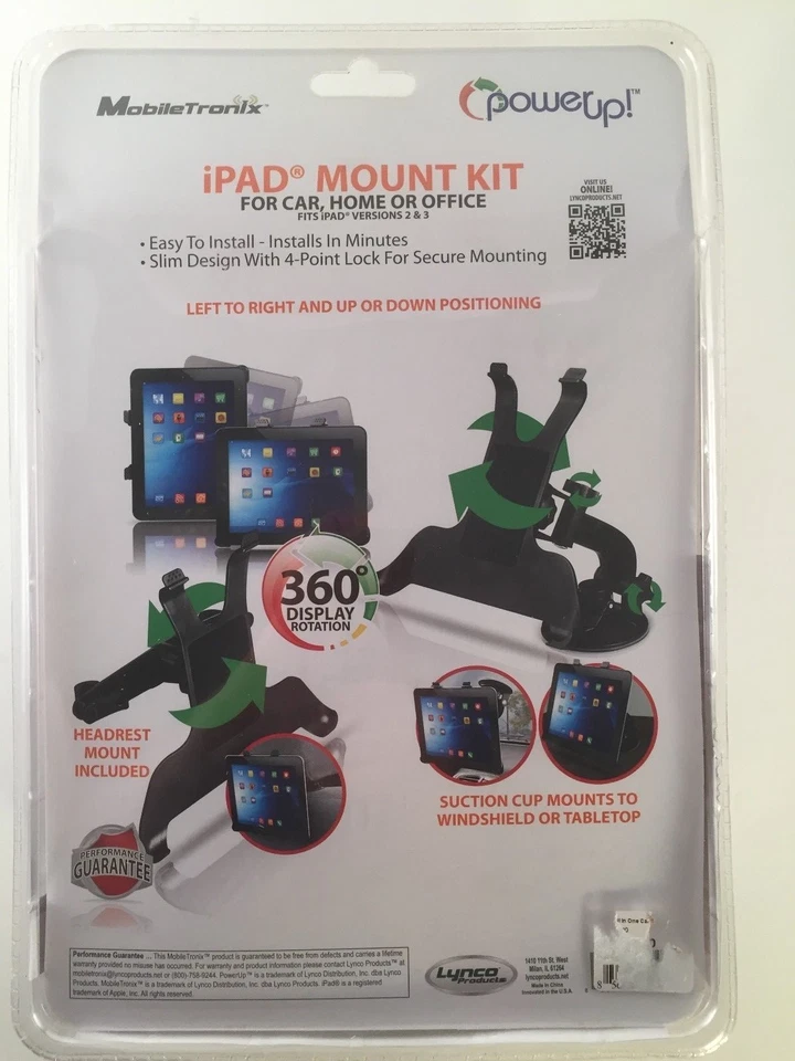 POWER UP! iPAD MOUNT KIT For Car, Home or Office Fits iPAD VERSIONS 2 & 3 New - Image 3 of 3