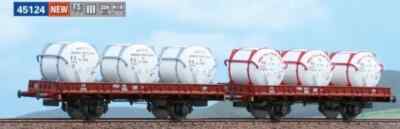 ACME 45124 Satz 2 Güterwagen FS Typ P mit 3 + 3 Behältern für Biertransport