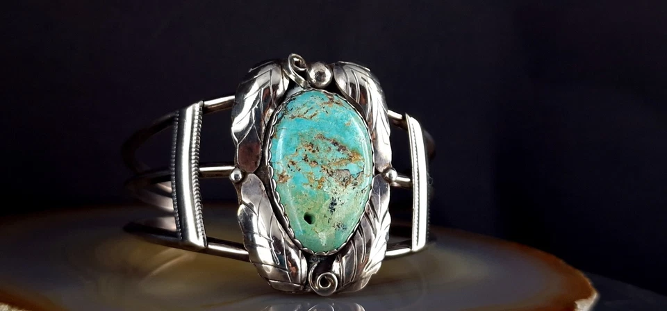 Armspange Silber Türkis Indianer umwerfend schön & außergewöhnlich  - Bild 3 von 4