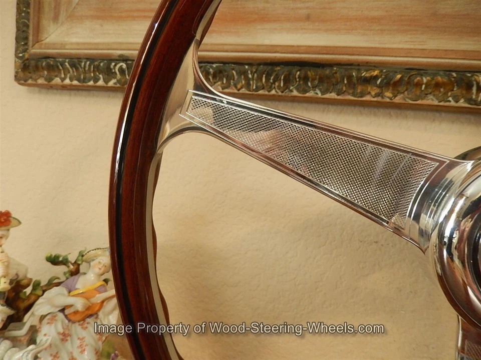 Volante de madera Jensen Interceptor MK III NARDI buje ajustable + botón de bocina Foto 3 de 4