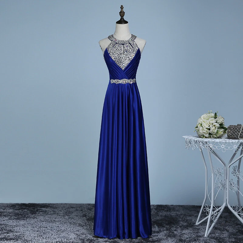 Royal Blue Satin Dress In Bridesmaids' & Formal Dresses for sale - eBay
