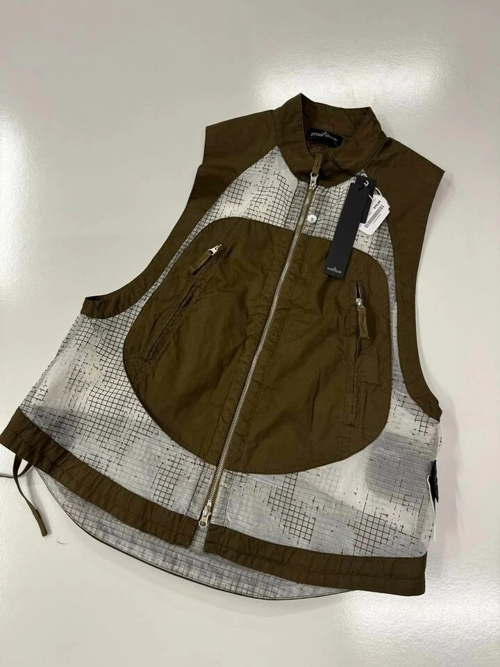 BNWT STONE ISLAND G0223 VEST DISTORTED RIPSTOP ORGANZA TC Rrp 650