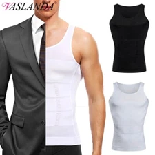 Be-In-Shape Men's Slimming Body Shaper Shirt Tummy Control Abdomen Tank Top Vest