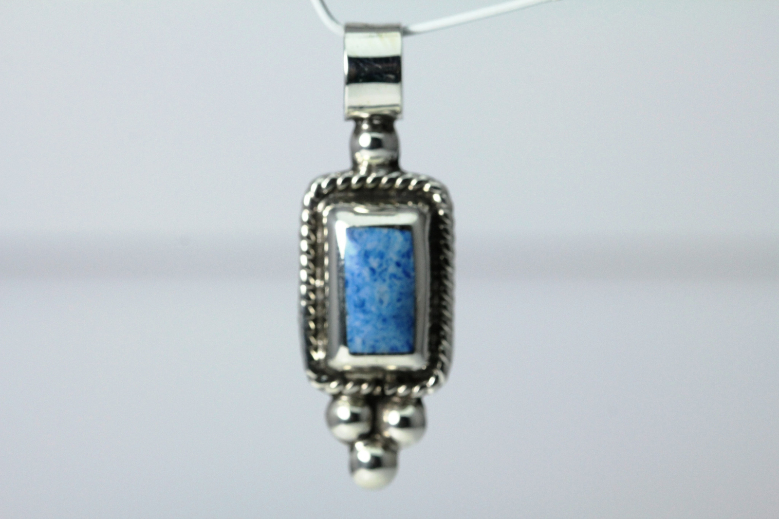Sterling Silver Blue Rectangular Stone Rope & Bea… - image 13