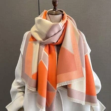 Imitate Cashmere Long Scarf Women Fashion Geometric Shawl Winter Stole 185*65cm