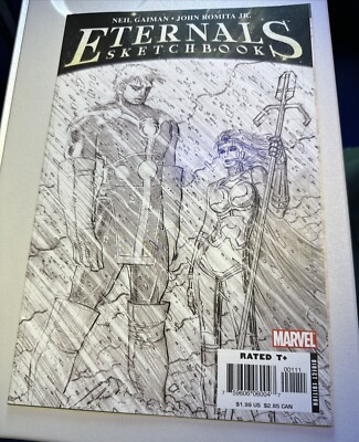 Eternals Sketchbook Comic Cover A 1st Print 2006 Gaiman & Romita Jr. B&B