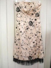 TIBI  Silk Dress Embroidered Ivory Floral Tulle Netting Hem Size 4 RETAIL $395