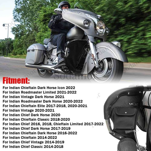 Black Lower Leg Warmer Wind Deflector Bags For Indian Chief Chieftain Roadmaster - Picture 11 of 17