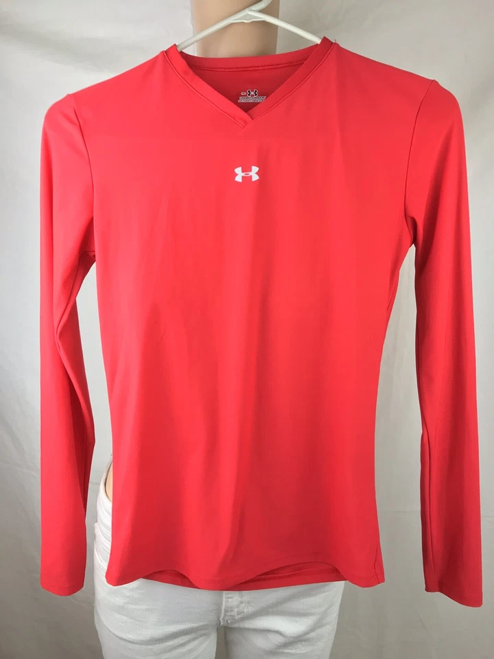 Under Armour Junior Size Medium Long Sleeve Athletic Shirt Red - Image 2 of 4