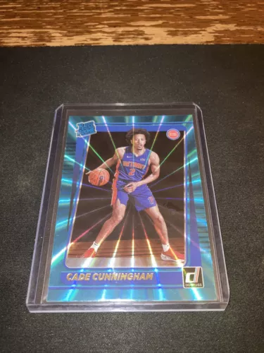 CADE CUNNINGHAM DETROIT PISTONS NBA DONRUSS TEAL LASER SP ROOKIE NM
