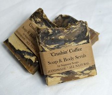 Handmade Coffee body scrub Soap Vegan  organic  ingredients NATURAL SLS Free