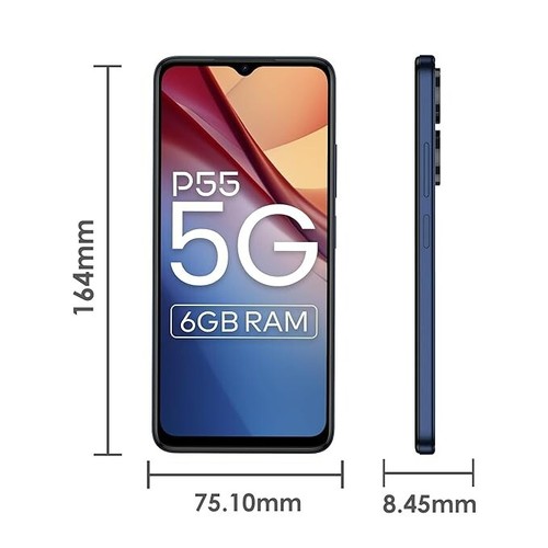 itel P55 5G (6GB RAM, 128GB ROM) Upto 12GB RAM with Memory Fusion (Galaxy Blue) - Picture 2 of 6