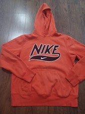 Nike Orange Hoodie Hooded Sweatshirt Mens Large - Center Check Embroidered