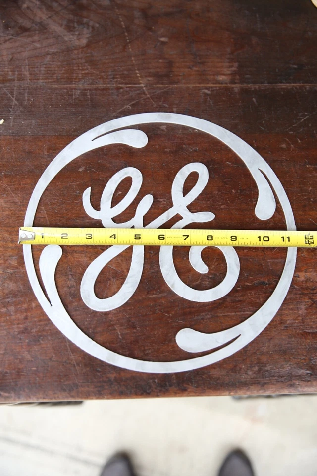 Ventilador General Electric de colección plantilla de letrero industrial insignia motor pantalla GE Foto 3 de 4