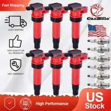 Set of 6 Ignition Coil + Spark Plug Fits 2006-2014 Kia Sedona Sorento 3.8L UF546