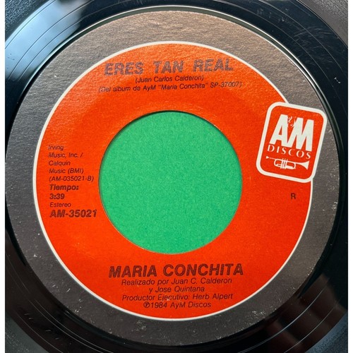 Maria Conchita Acariciame / Eres Tan Real 45 Latin 1984 A&M 35021 - Bild 2 von 4