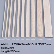 Balsa Wood Balsa Strip Flat Rod Bar 250mm Long DIY Model Make 2/3/4/5/8/9/10mm