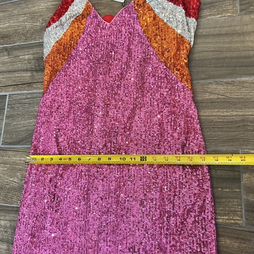 $330 ONE33 SOCIAL Women's Pink The Tammy Colorblock Sequin Mini Dress Size 12 - Picture 3 of 6