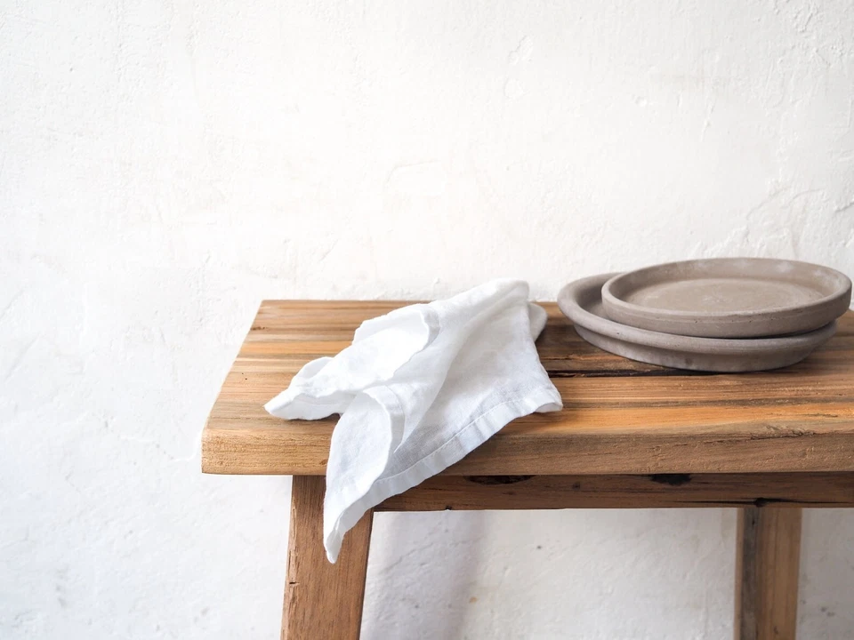 100 Pack Full White Cotton Cloth Napkins Wedding Reusable Table Napkin - Image 3 of 3