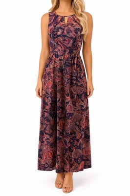 MORE and MORE Maxikleid Damen Bunt Elegant Kleid Muster Lang DE 36 S Np 119 Neu - Bild 1 von 4